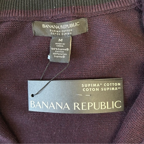 Banana Republic Men's Cotton Cardigan Sweater Jacket Maroon Size Medium NEW - Picture 12 of 15